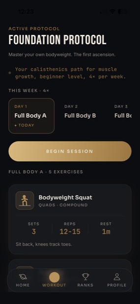 Workout protocol
